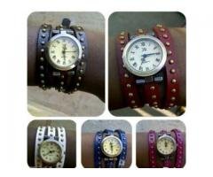 Genuine Leather Ladies Bracelet Wristwatch