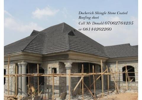 Docherich shingle stone coated roofing sheet going for 2500, call mr donald 07062764235