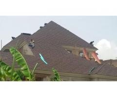 COFFEE/BLACK PATCH STONE COATED SHINGLE ROOF IN LAGOS